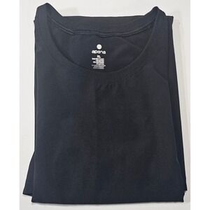 Apana Womens XL Black Activewear Sleeveless Tunic Side Pockets Curved Hem